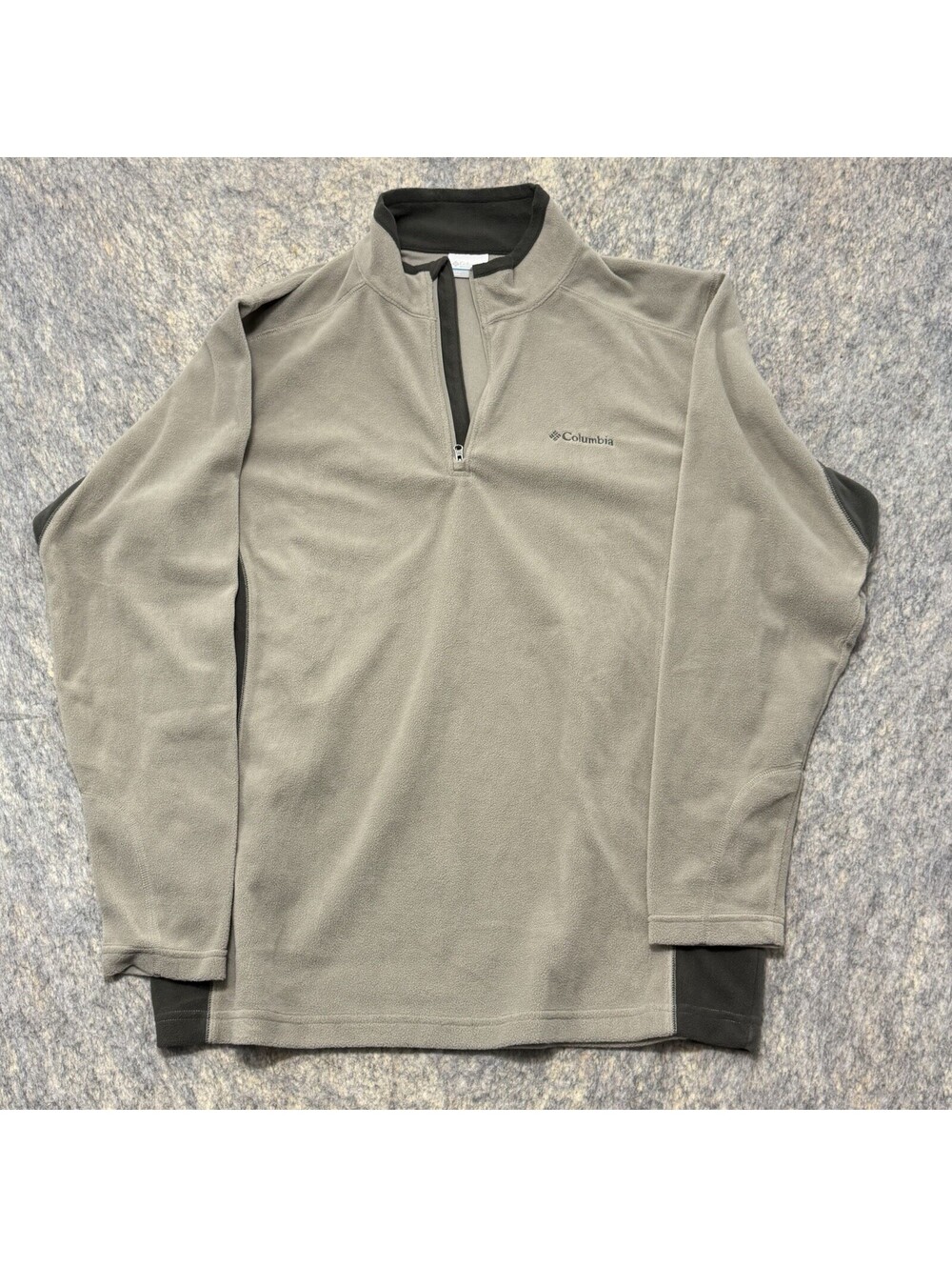 Columbia Sportswear Mens Large Gray Black Fleece 1/4 Zip Pullover Jacket